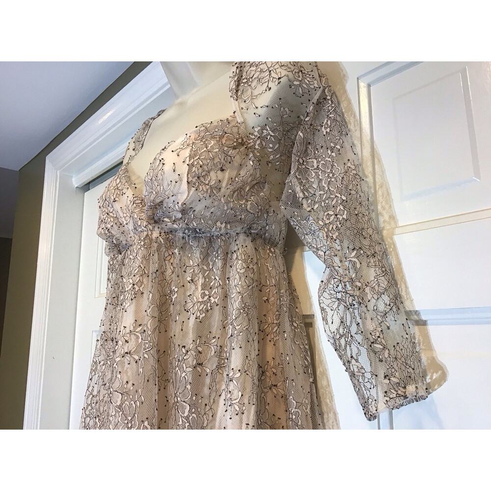 Free People Heavenly Lace Babydoll Tunic Mini Dress SzL Ethereal Dainty Coquette - Picture 12 of 12